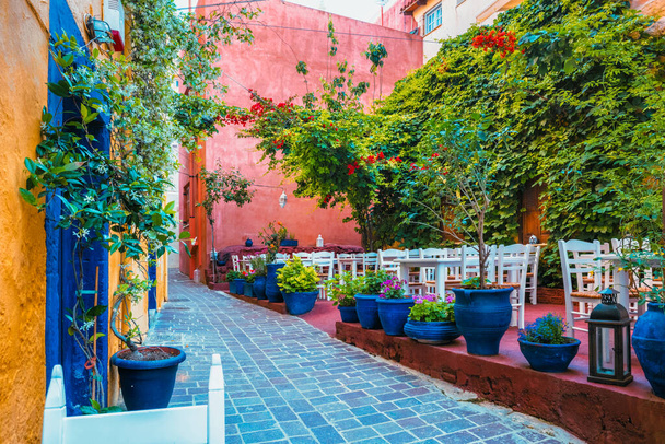 Scénické malebné ulice benátského města Chania. Chania, Creete, Greece - Fotografie, Obrázek