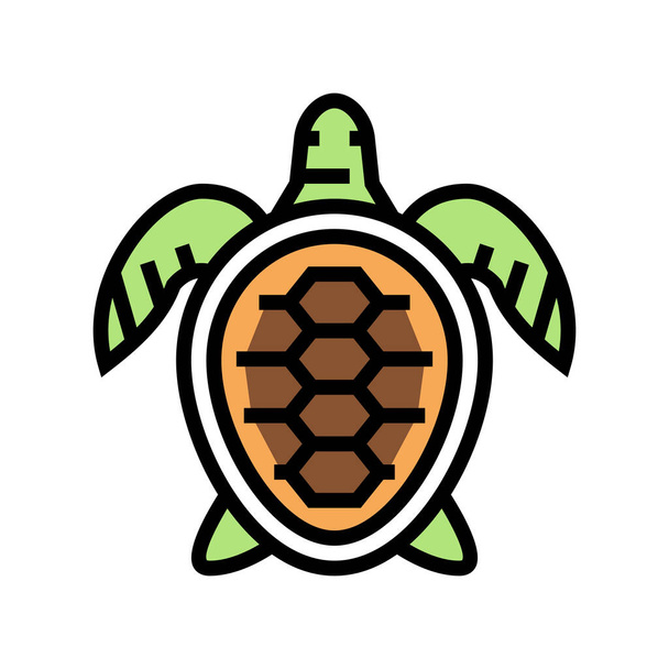 tartaruga oceano cor ícone vetor ilustração - Vetor, Imagem