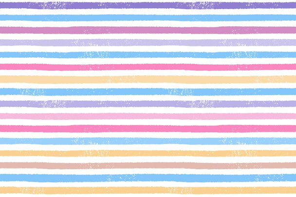 Seamless painted stripes vector texture. Beautiful colorful horizontal lines fashion print design. - Vector, afbeelding