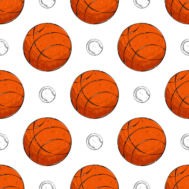padrão com bolas de esportes em um fundo leve - Foto, Imagem
