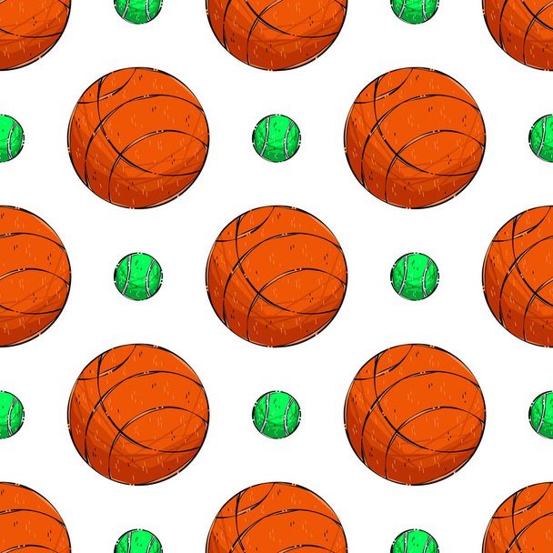шаблон со спортивными мячами на светлом фоне - Фото, изображение