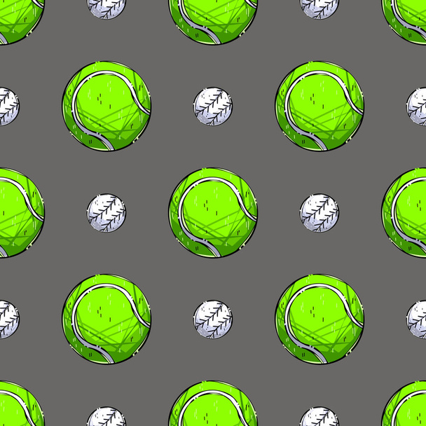 padrão com bolas de esportes em um fundo escuro - Foto, Imagem