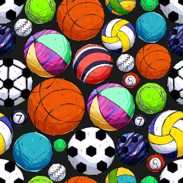 minta sport labdák egy sötét háttér - Fotó, kép