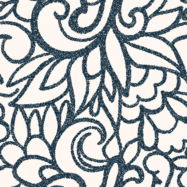 Black and white seamless pattern with flowers.  Vector illustration - Vector, Image