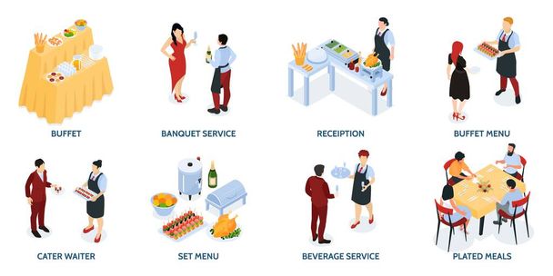 Banquet Service Isometric Concept - Vector, Image