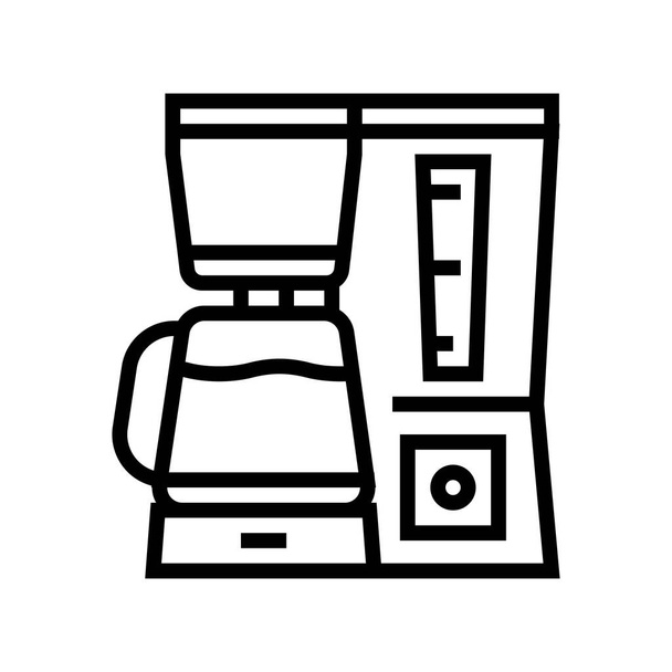binnenlandse koffie machine lijn pictogram vector illustratie - Vector, afbeelding