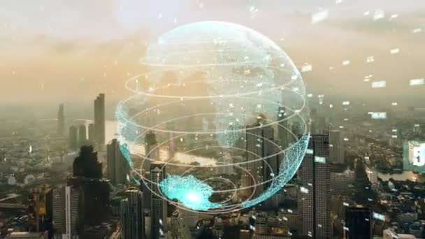 La conexión global y la modernización de la red de Internet en la ciudad inteligente - Imágenes, Vídeo