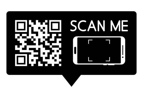 Sablon szkennelje be a Qr kódot okostelefonra. QR-kód mobil alkalmazáshoz, fizetéshez és telefonhoz. Kereső, rács, fókusz, gomb. Vektorillusztráció - Vektor, kép