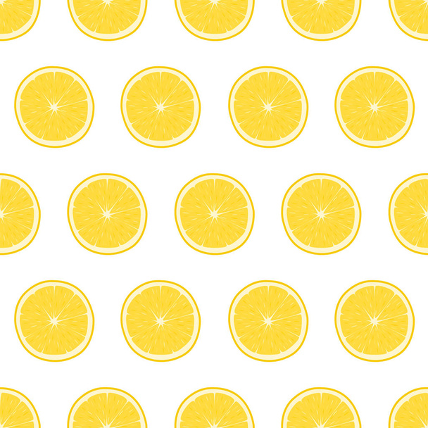 Bright seamless pattern with lemon, vector illustration - Vecteur, image
