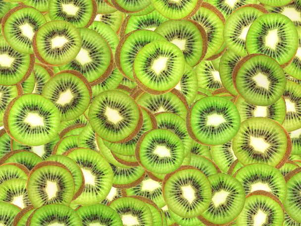 fresh fruit kiwi sliced use for background, top view - Photo, Image