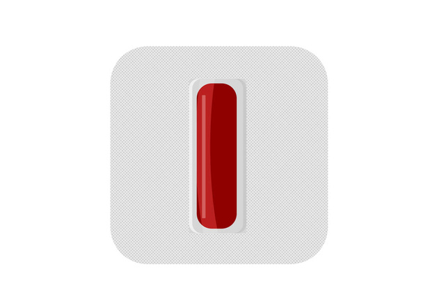 Packaging of red tablets in capsule form. Healthcare concept - Vektor, obrázek