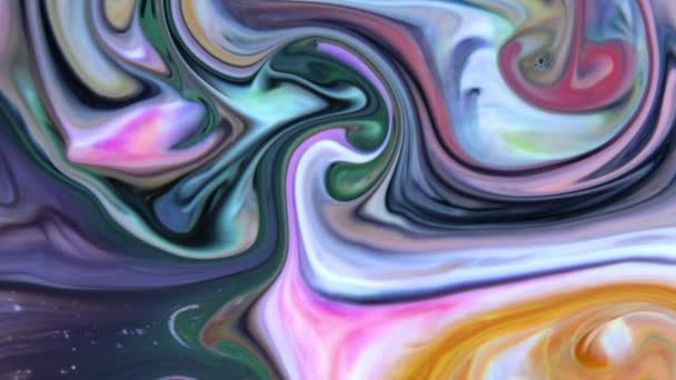 Très belle encre abstraite Cosmos psychédélique Peinture Liquide Mouvement Galactique Texture Footage. - Séquence, vidéo