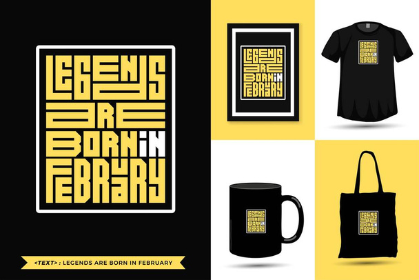 Trendy Typografie Zitat Motivation T-Shirt Legends are Born in august for print. Typografischer Schriftzug vertikale Design-Vorlage Poster, Tasse, Tasche, Kleidung und Waren - Vektor, Bild