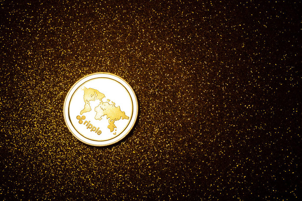 ripple coin on a dark background - Photo, Image