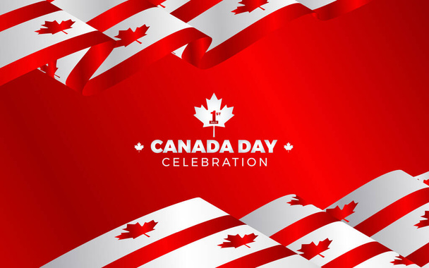 1 juli Canada Onafhankelijkheidsdag met zwaaiende nationale vlag van Canada - Vector, afbeelding
