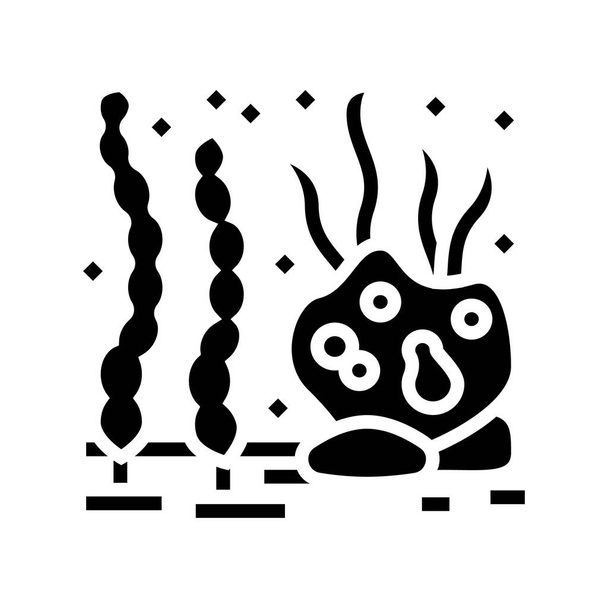 wodorosty morskie glif ikona wektor ilustracja - Wektor, obraz