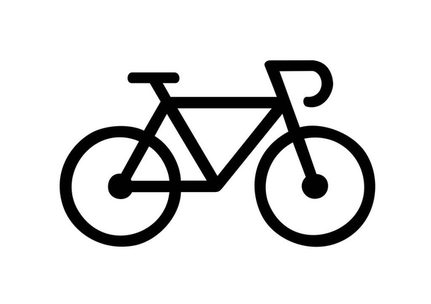 Fahrrad-Ikone isoliert, schwarz mit weißem Hintergrund - Foto, Bild