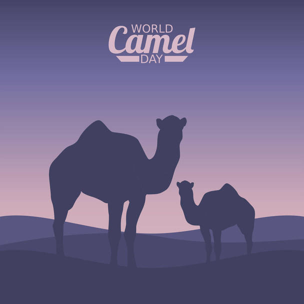 vector graphic of world camel day good for world camel day celebration. flat design. flyer design.flat illustration. - Vector, afbeelding