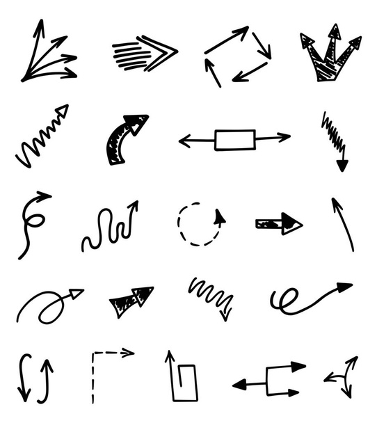 Vector set of hand-drawn arrows, elements for presentation - Vecteur, image