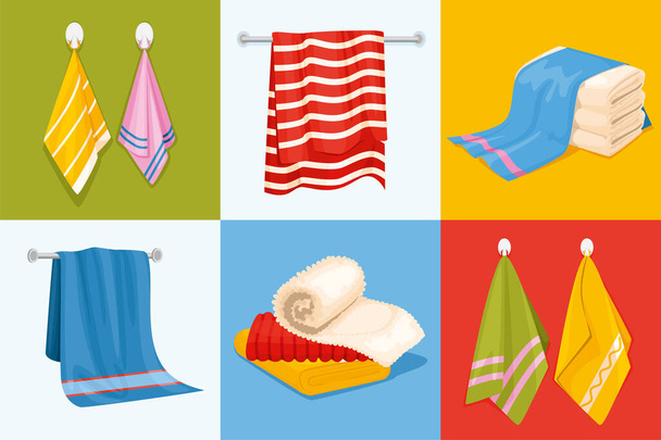 Conceito de design de toalhas macias - Vetor, Imagem
