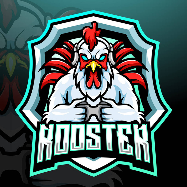Rooster gaming mascot. esport logo design - Vector, Image