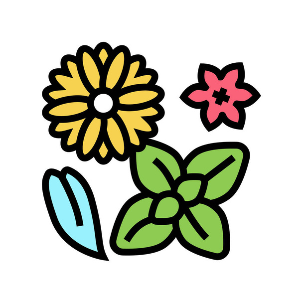 flowers phytotherapy color icon vector illustration - Vector, Image