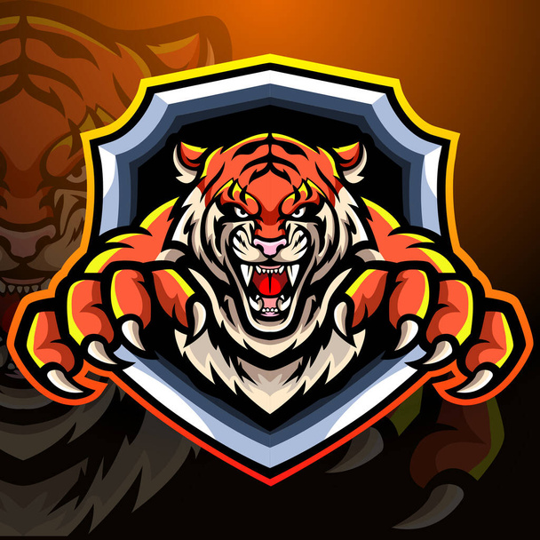 Mascotte tigre. design del logo esport - Vettoriali, immagini