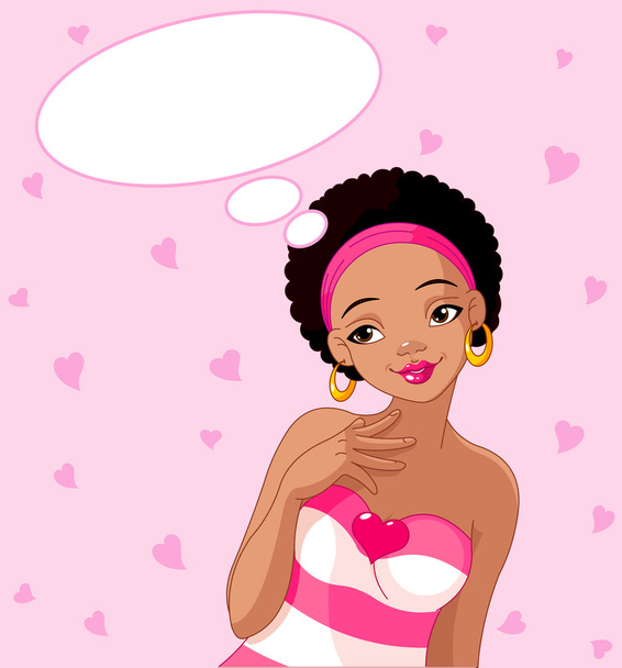 Girl with love on her mind - Vector, Image