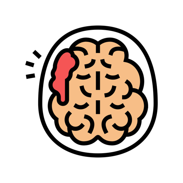 illustration vectorielle d'icône de couleur de coup de cerveau - Vecteur, image