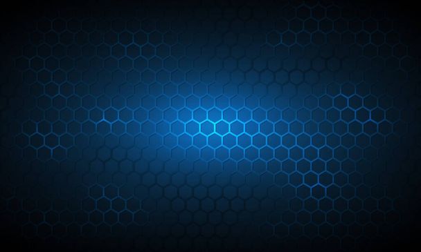 Dark blue technology hexagonal background. - Vektör, Görsel