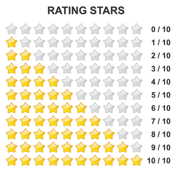 Estrelas de classificação - 0 a 10
 - Vetor, Imagem
