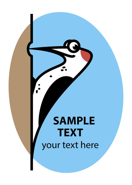 Cartoon woodpecker - Vetor, Imagem