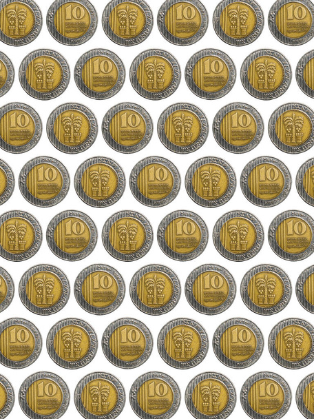 Izraelskie 10 monet Shekels izolowanych na białym tle - Zdjęcie, obraz