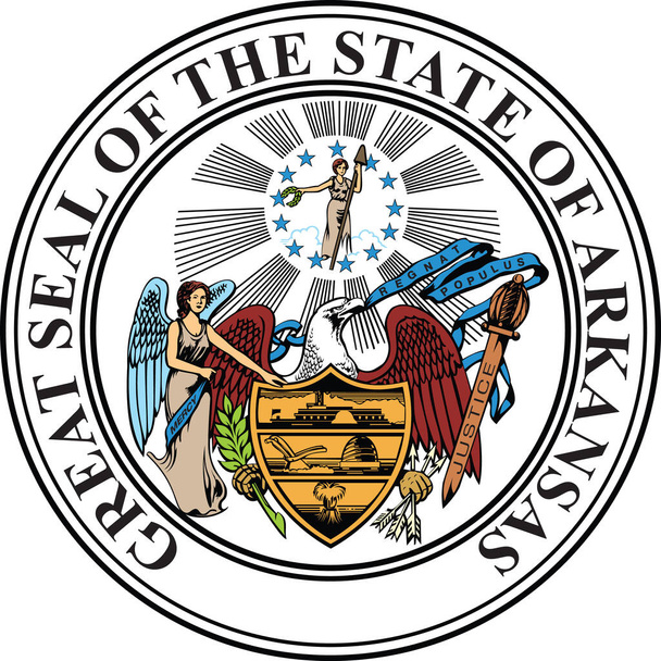 vector actual oficial gran sello del Estado Federal de Arkansas, EE.UU. - Vector, imagen