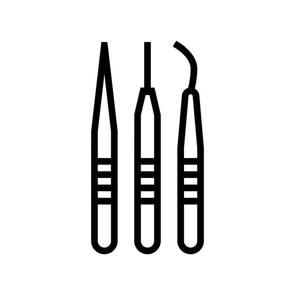 pinzas para la línea de extensión de pestañas icono vector ilustración - Vector, imagen