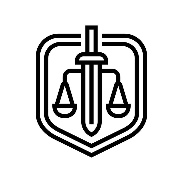 giustizia linea linea icona vettoriale illustrazione - Vettoriali, immagini