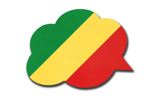3d puhekupla Kongon lippu eristetty valkoisella pohjalla. Puhu ja opi kieltä. Kongon tasavallan symboli (engl. Maailman viestintämerkki. - Valokuva, kuva