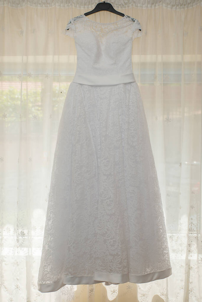 noiva branco vestido de noiva detalhes - Foto, Imagem
