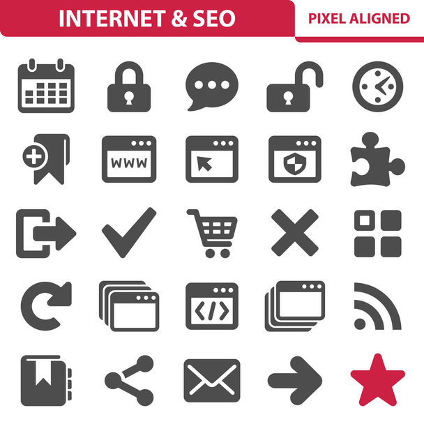 Internet, Web, SEO ikony - Vektor, obrázek