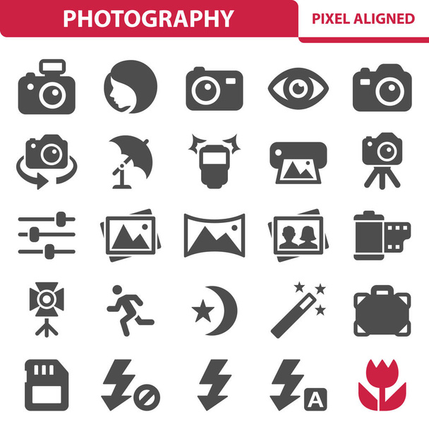 Fotografía, foto, iconos de la cámara - Vector, imagen