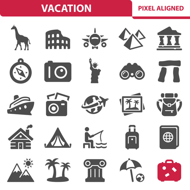 Vacation, Tourism, Travel Icons - Vector, Image