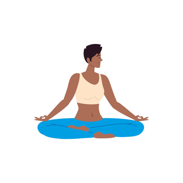 Frau in Lotusstellung Yoga - Vektor, Bild
