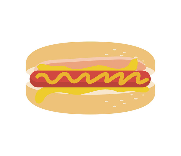 hot dog comida rápida - Vector, imagen
