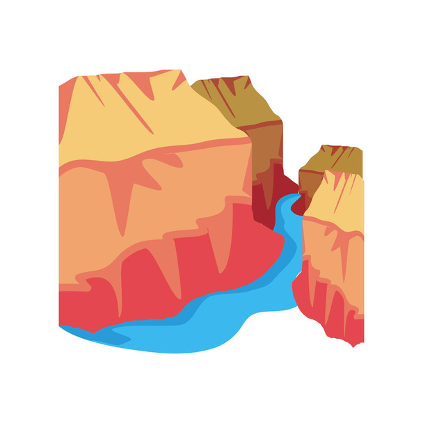 canyon et paysage fluvial - Vecteur, image