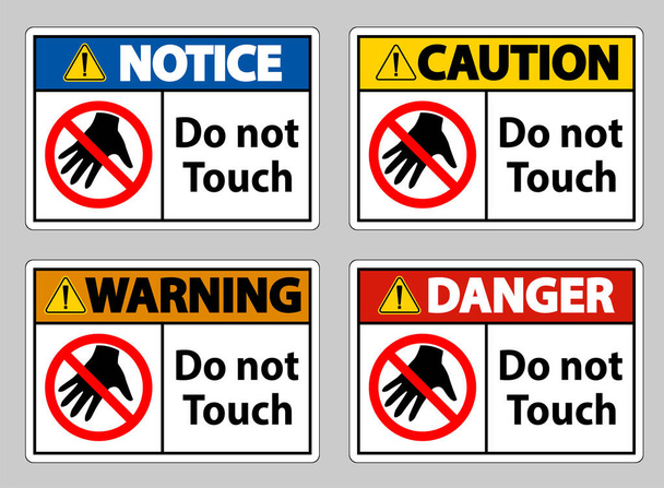 No toque y por favor no toque el signo - Vector, Imagen