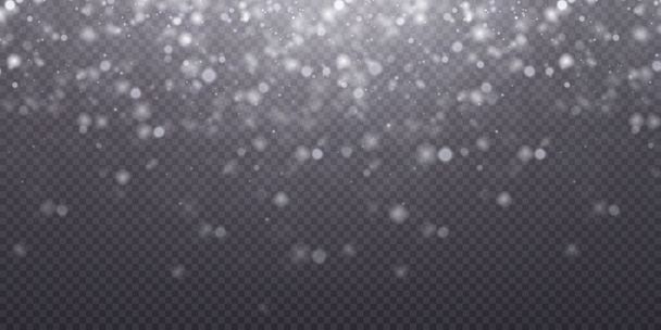 Bokeh lumière lumière effet arrière-plan. Fond de Noël de poussière brillante Confettis de bokeh lumineux de Noël et texture de superposition d'étincelles pour votre conception. - Vecteur, image