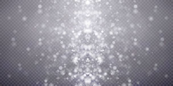 Bokeh light lights effect background. Christmas background of shining dust Christmas glowing bokeh confetti and spark overlay texture for your design. - Vector, Image