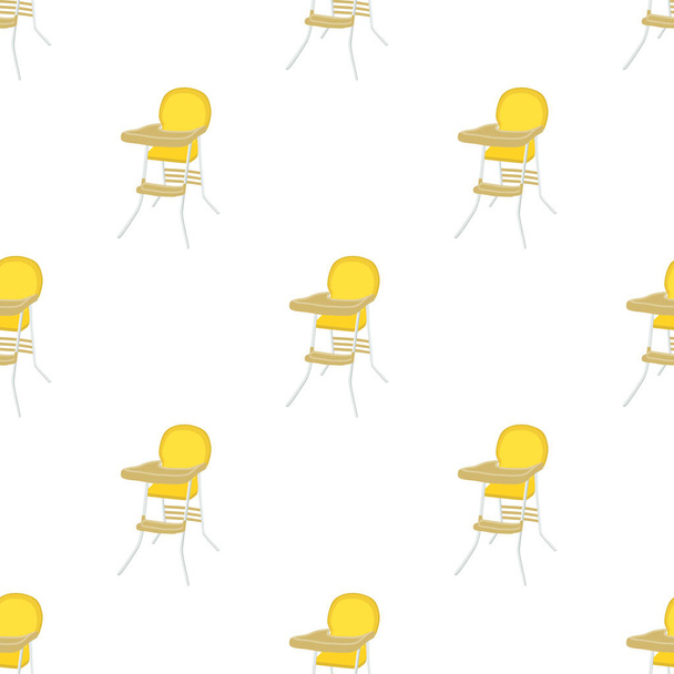 Bebekleri beslemek için renkli modern çocuk sandalyesinin çizimi. Yüksek bacaklı çocuk koltuğu koleksiyonundan oluşan çizimler. Kit stil çocuk aksesuar parlak yüksek sandalye. - Vektör, Görsel