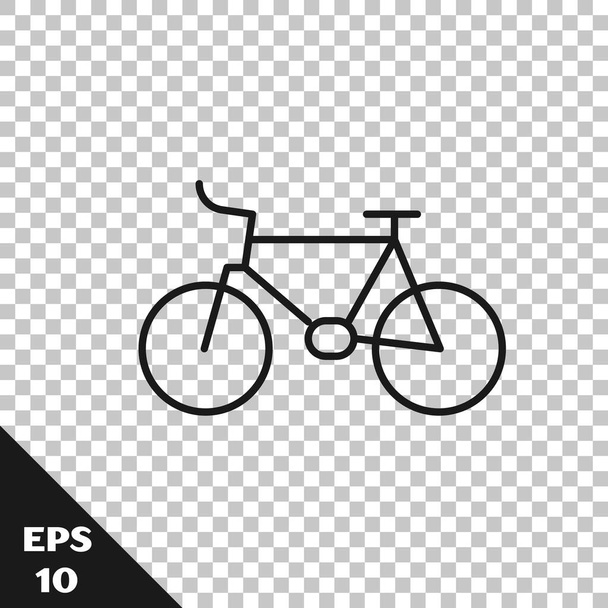 Icono de Bicicleta de línea negra aislado sobre fondo transparente. Carrera de bicicletas. Deporte extremo. Equipamiento deportivo. Vector. - Vector, Imagen
