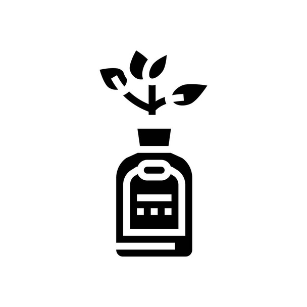 natural plant phytotherapy medicaments bottle glyph icon vector illustration - Vector, Image